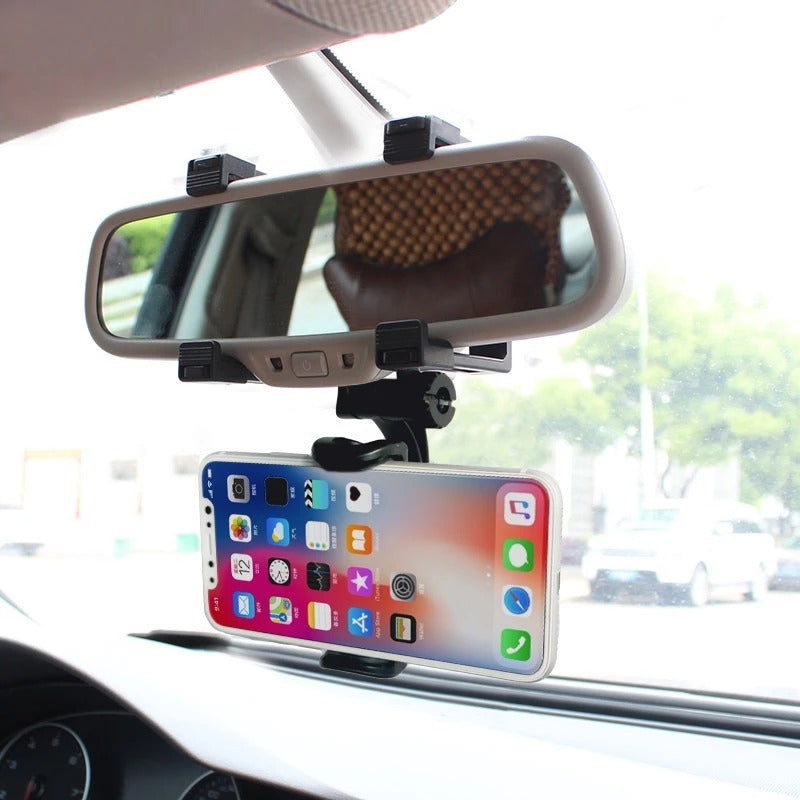 Car Rearview Mirror Hooked Phone Holder Bracket Flexible Extended Stand