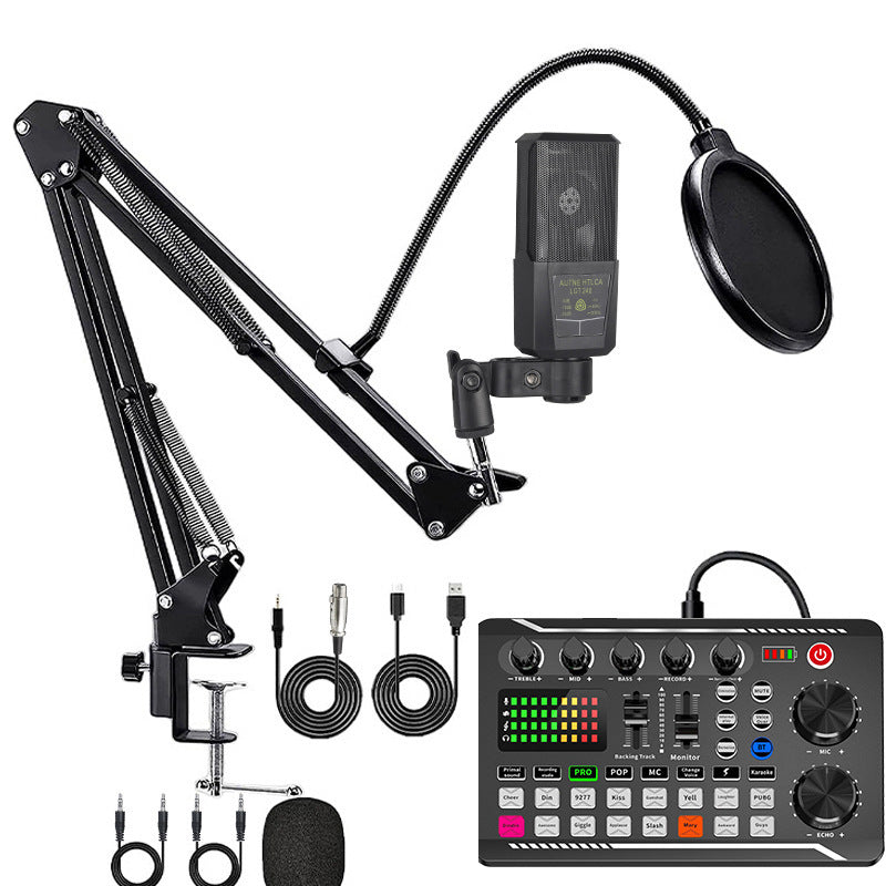 Recording Capacitor Microphone Sound Card Set