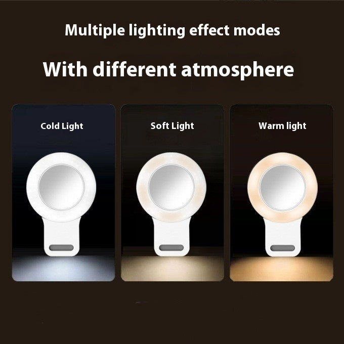 Clip-on Ring Live Streaming Lighting Lamp Three-color Dimming